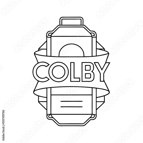 Outline Drawing of Colby Food White Background