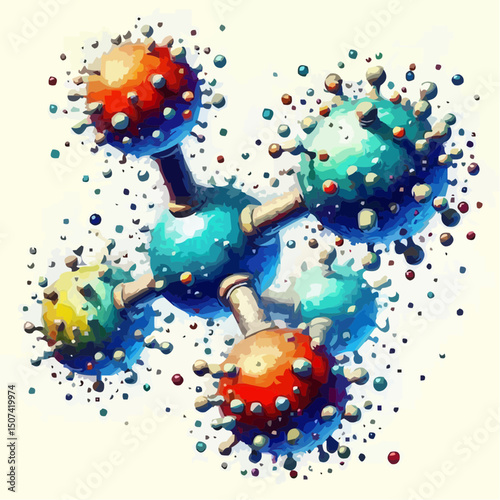 three-dimensional image of atoms forming molecules 91