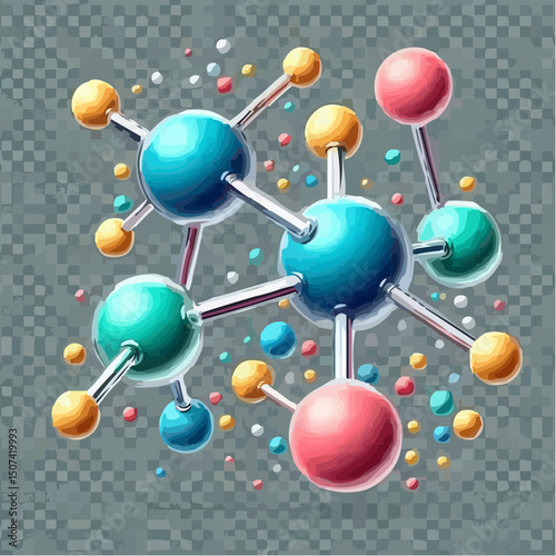 three-dimensional image of atoms forming molecules 89