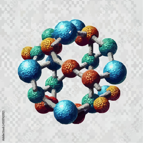 three-dimensional image of atoms forming molecules 77