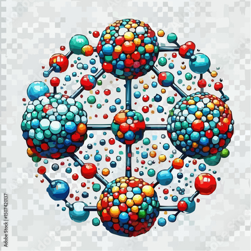 three-dimensional image of atoms forming molecules 76