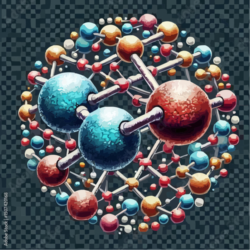 three-dimensional image of atoms forming molecules 73