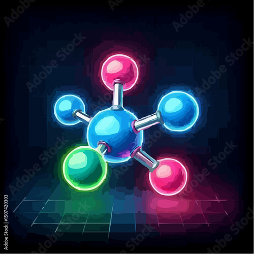 three-dimensional image of atoms forming molecules 63