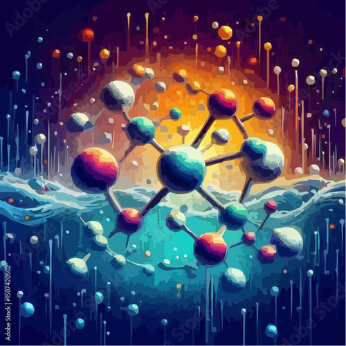 three-dimensional image of atoms forming molecules 41