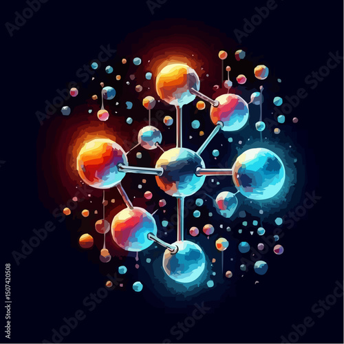 three-dimensional image of atoms forming molecules 40
