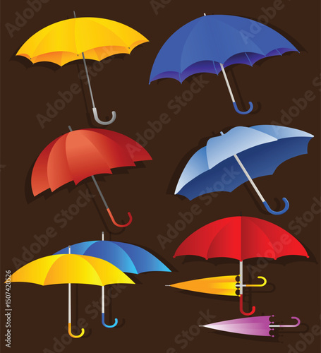 Colorful umbrella pattern for rainy season protection