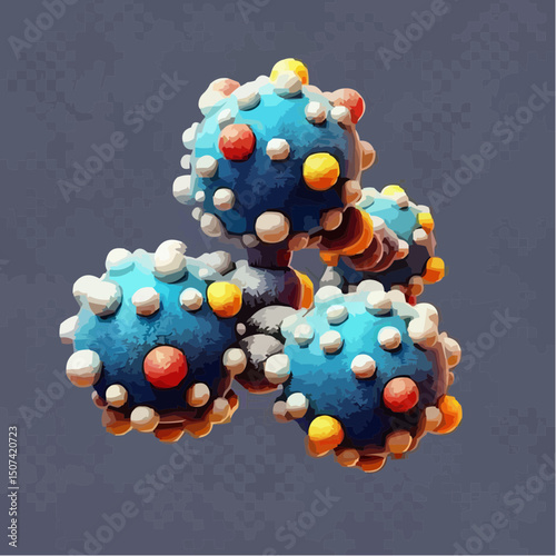 three-dimensional image of atoms forming molecules 24