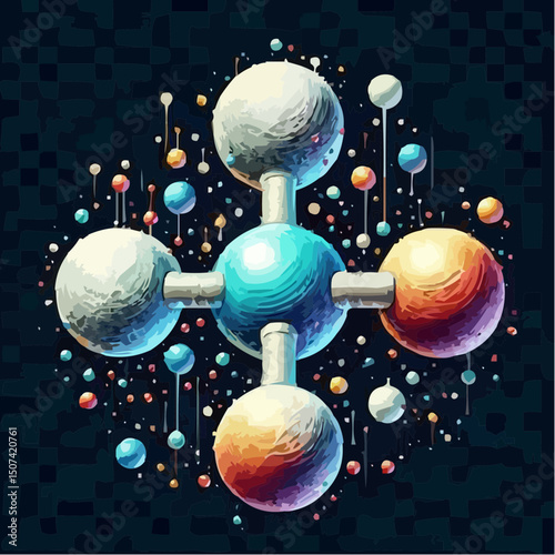 three-dimensional image of atoms forming molecules 20