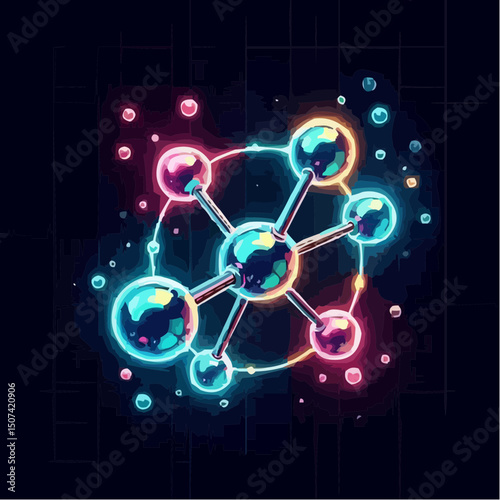 three-dimensional image of atoms forming molecules 5
