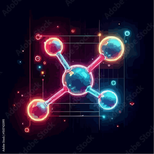 three-dimensional image of atoms forming molecules 4