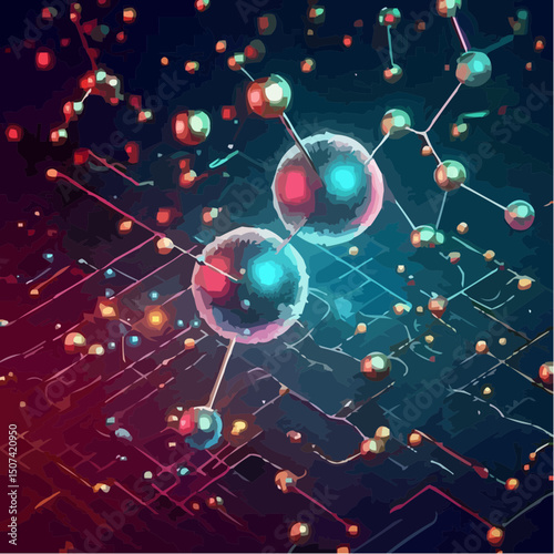 three-dimensional image of atoms forming molecules 2