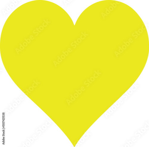 Heart shaped yellow paper with red ribbon symbolizing love and romance