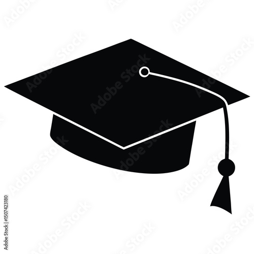 Graduation Cap Line Art, Education Achievement Graphic