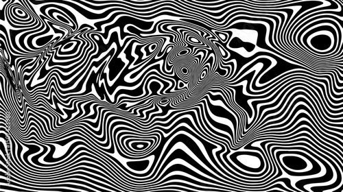 Liquify Lines Effect. Abstract wavy or black lines pattern with bright wavy texture on white background and texture. Vecttor.