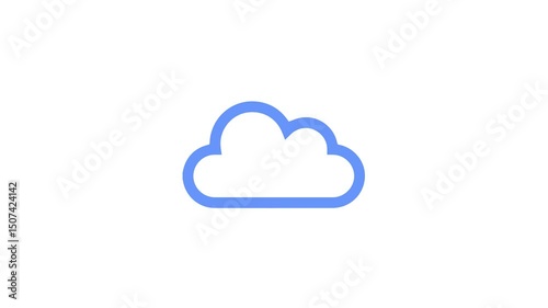 Blue Cloud icon in white background motion