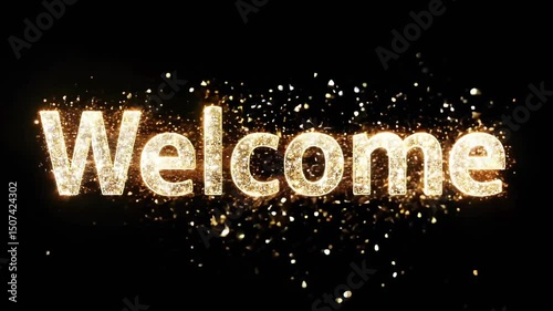 Elegant animation with stylish gold glitter text 