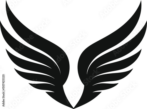 Vector silhouette of angel wings
