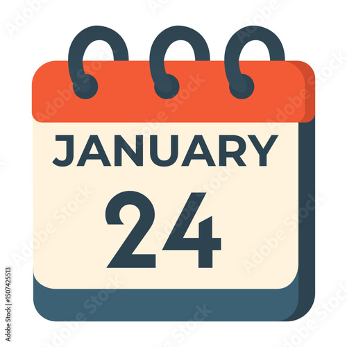 January 24 calendar vector on white background
Vector calendar with date