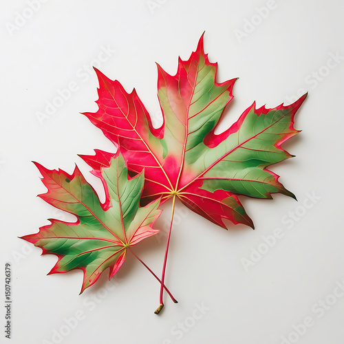 A vibrant red maple leaf symbolizing autumn's beauty
