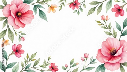 Delicate watercolor floral pattern, perfect for spring invitations , texture, summer