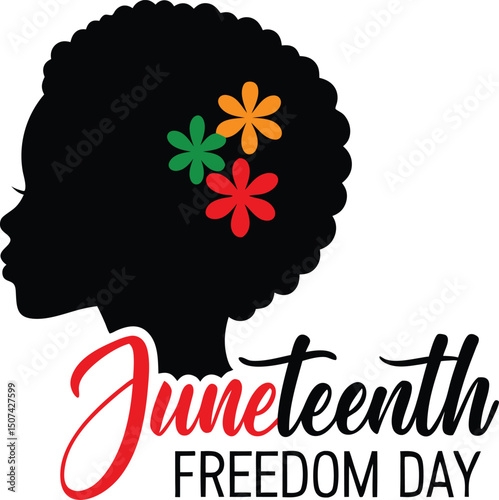 Juneteenth card, Freedom Day, June 19. Vector