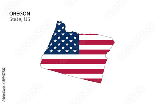 Flag Map of Oregon state, US
