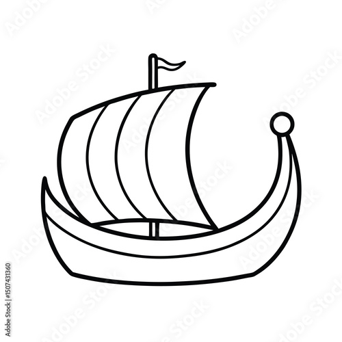 viking long ship outline