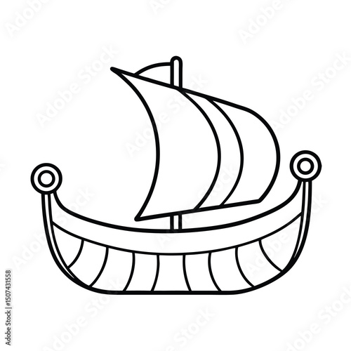 viking long ship outline