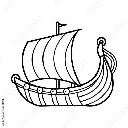 viking long ship outline