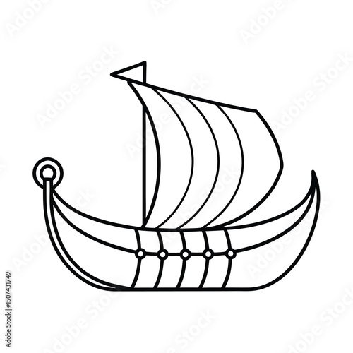 viking long ship outline