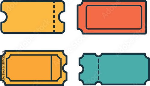 Create a blank template for tickets, including those for concerts and lottery coupons, as a vector  image
