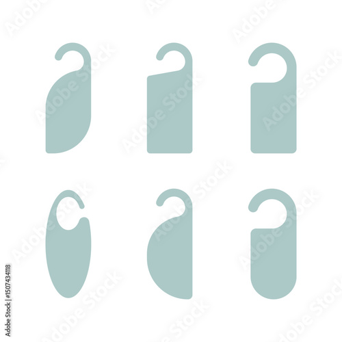 Hotel Door Label Icon Set Vector Design.