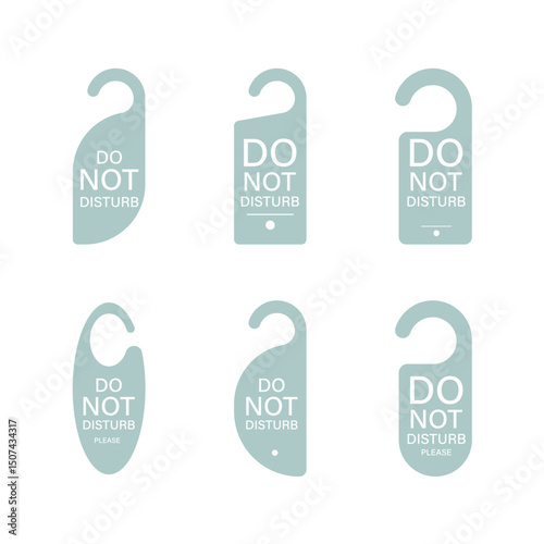 Hotel Door Label Icon Set Vector Design.