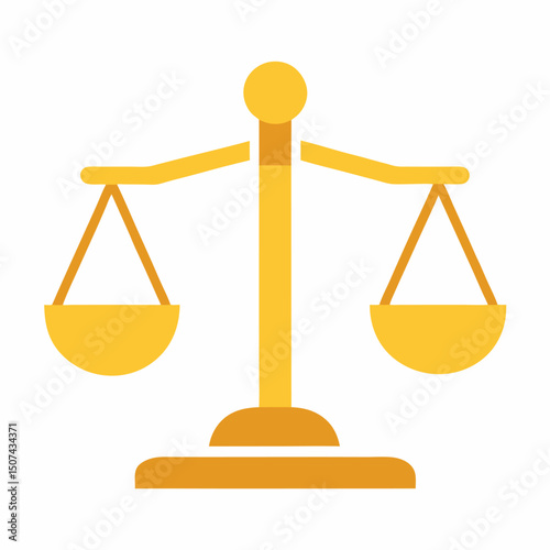 golden scales icon on white background.