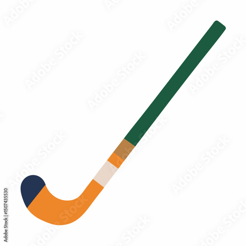 Grass hockey stick icon on white background.