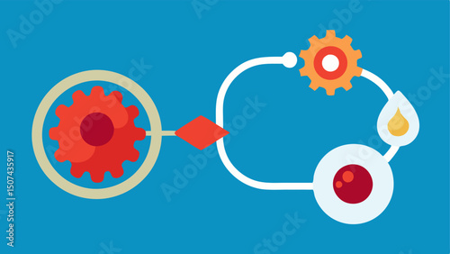 Metabolism Activation A simplified metabolic process illustration with gears turning symbolizing the stimulation of metabolism through improved circulation from the therapy.