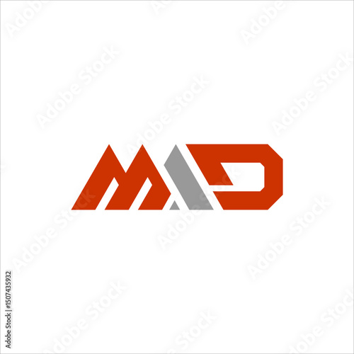 Modern MAD Letter Logo Design Vector Illustration with Abstract Geomeric Symbol for Business Brand Identity Corporate Industrial or Technology Company Template