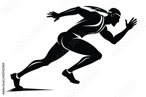 Runner Silhouette Sprint Athlete Speed Action
