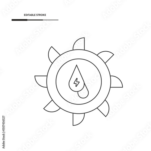 Hydroelectric Power Icon Vector Design. 