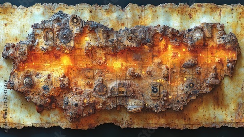 Ancient Technological Relic: A Post-Apocalyptic Landscape