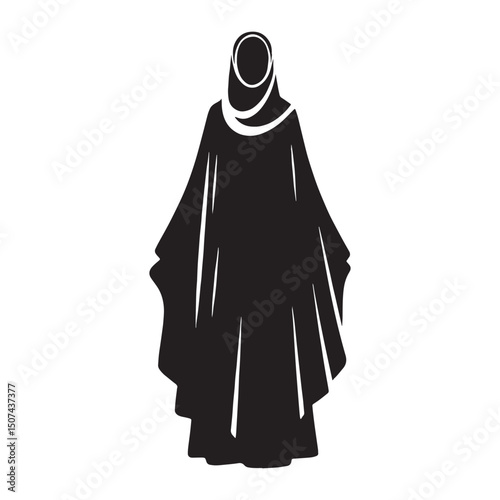 Artistic Abaya silhouette form – Abaya silhouette – Abaya vector – Abaya illustration – ladies dress silhouette – silhouette of Abaya


