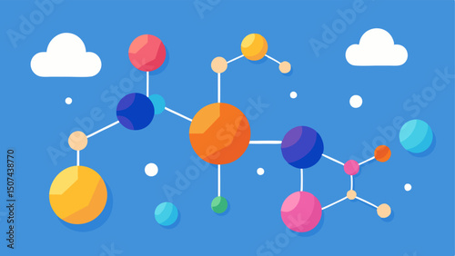 Molecular Structure Abstract representations of molecular structures floating in the air symbolizing the science behind the ingredients of longevity supplements.