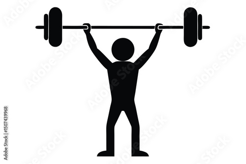 Weightlifting Silhouette Fitness Gym Icon