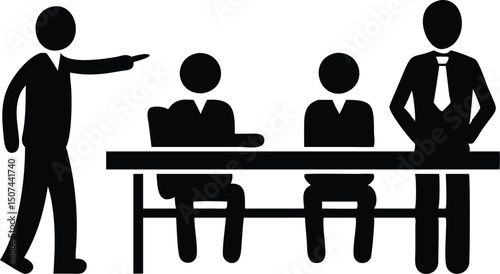 Business Meeting Icon Teamwork Presentation