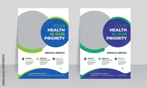 hospital medical flyer poster design template