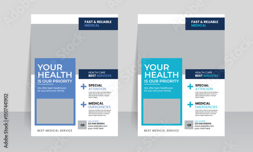 hospital medical flyer poster design template