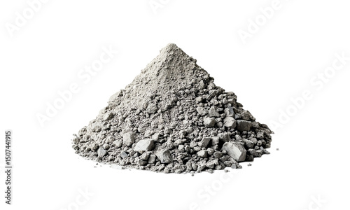 Cement dust pile isolated on transparent or white background