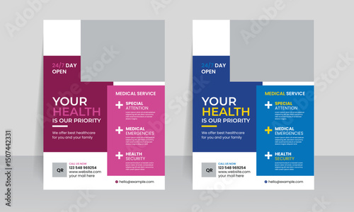 hospital medical flyer poster design template