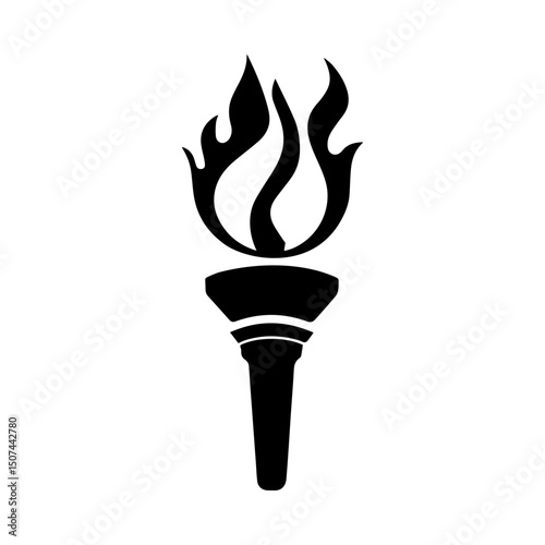 Torch Icon in Black and White