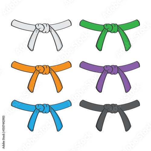 Karate Belt Icon Set Vector Design.